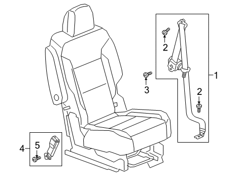 2024 Buick Enclave Second Row Seat Belts Diagram