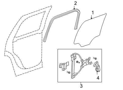 2010 Chevy Tahoe Rear Door - Glass & Hardware Diagram 2 - Thumbnail