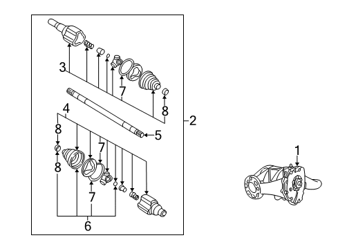 2003 Pontiac Aztek Axle & Differential - Rear Diagram