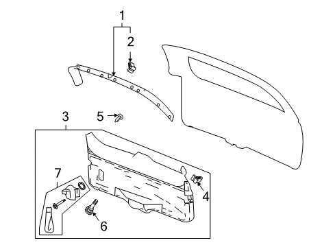 2004 Buick Rainier Panel Assembly, Lift Gate Trim Finish *Cashmere Diagram for 15198160