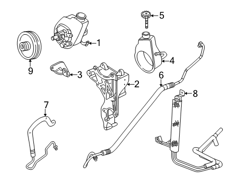 2002 GMC Yukon XL 1500 P/S Pump & Hoses, Steering Gear & Linkage Diagram 5 - Thumbnail