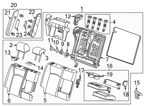 2016 Buick Verano Cover, Rear Seat Back Center Cushion Latch Release Handle *Neutral L Diagram for 95217947