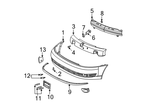 2003 Saturn L300 Front Bumper Diagram