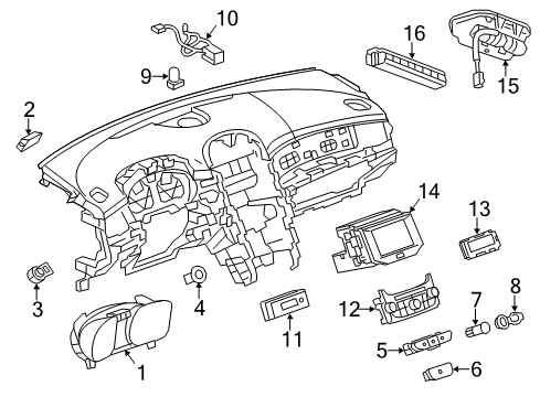 2014 Chevy Malibu Display Assembly, Driver Information Diagram for 23235331