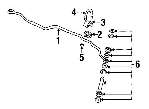 1995 Buick Skylark Stabilizer Bar & Components - Front Diagram