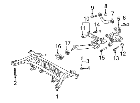 2010 Pontiac Vibe Rear Suspension, Control Arm Diagram 4 - Thumbnail