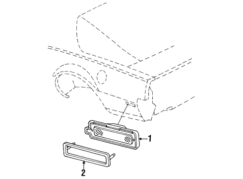 1989 Pontiac Firebird Bezel, Rear Side Marker Lamp Diagram for 20257451