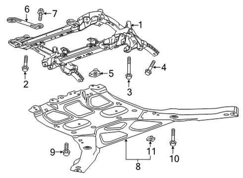 2022 Cadillac CT4 Brace Assembly, Front C/Mbr Diagram for 84408999