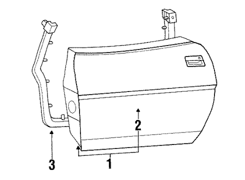 1987 Chevy Corvette MIRROR,O/S RR VIEW Diagram for 14086770