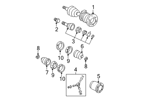 1995 GMC Jimmy Axle Shaft & Joints - Front Diagram