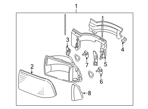 1997 Oldsmobile Bravada Headlamps, Electrical Diagram