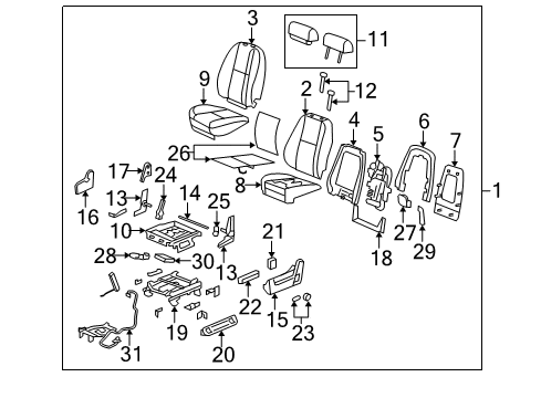 2009 Cadillac Escalade EXT Cover, Driver Seat Back Cushion *Cashmere Diagram for 25865141