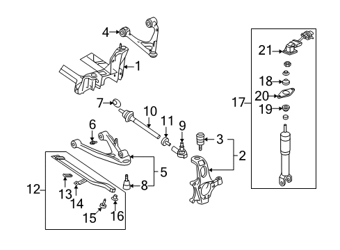 2009 Chevy Corvette Rear Suspension, Control Arm Diagram 1 - Thumbnail