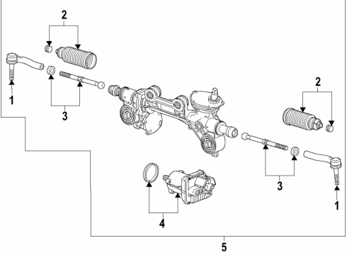 2023 GMC Sierra 1500 Steering Column & Wheel, Steering Gear & Linkage Diagram 5 - Thumbnail