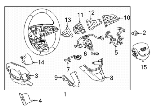 2020 Cadillac CT4 Wheel Assembly, Strg *Black Diagram for 84756005