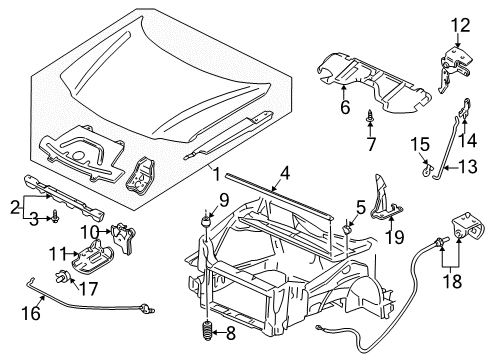 1999 Pontiac Montana Hood & Components Diagram