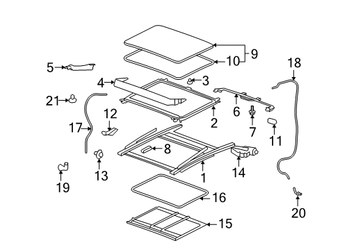 2007 Saturn Aura Sunroof, Body Diagram 3 - Thumbnail