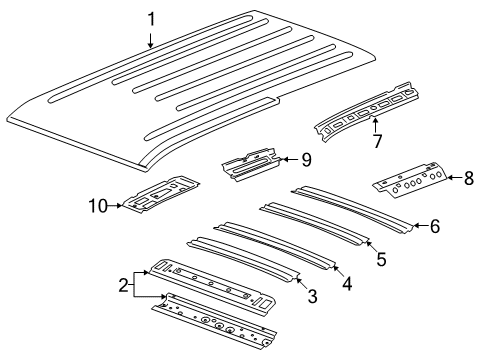 2010 GMC Yukon Roof & Components Diagram 1 - Thumbnail