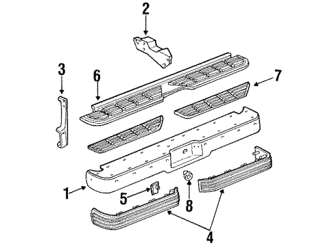 1988 GMC K1500 Rear Bumper Diagram 2 - Thumbnail