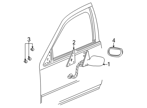 2001 Cadillac Seville Outside Mirrors Diagram