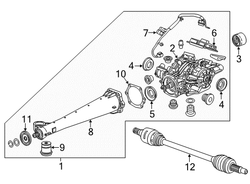 2018 Cadillac XT5 Axle & Differential - Rear Diagram