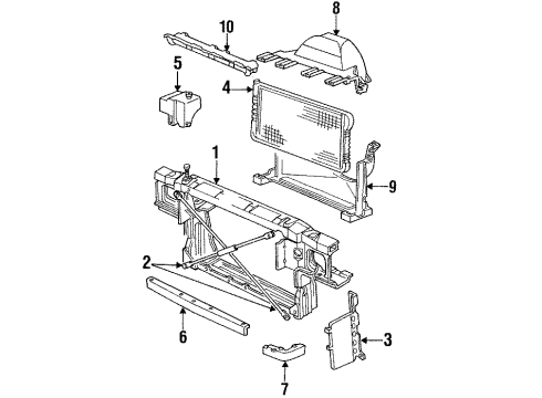 1996 Buick Roadmaster Cushion Assembly, Radiator Support/Lower Diagram for 472160