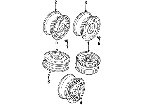 1997 Saturn SW1 Wheels Diagram