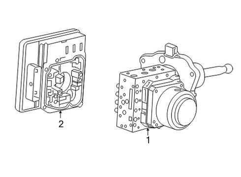 2022 Cadillac XT6 ABS Components Diagram