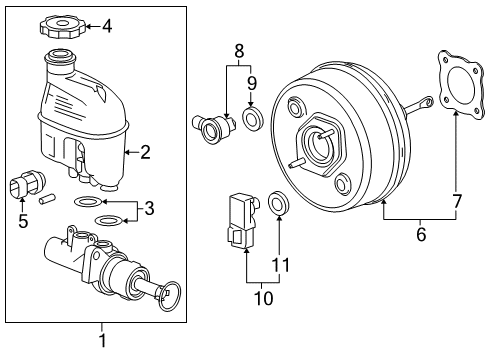 2007 Saturn Aura Booster Asm,Power Brake (Remanufacture) Diagram for 19208154