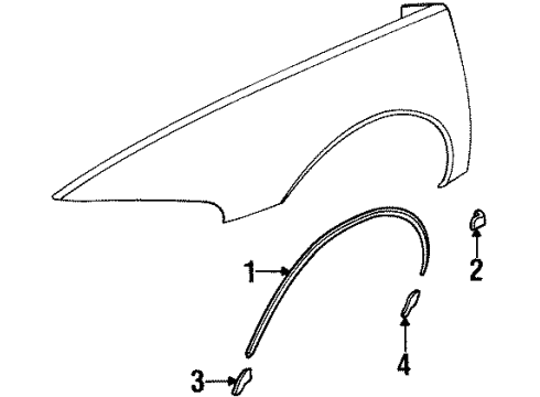 1998 Buick Riviera Retainer, Front Fender Wheel Opening Molding *Silver Diagram for 25639946