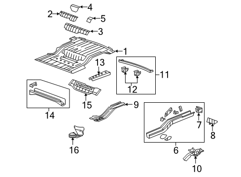 2015 Buick Enclave Reinforcement Assembly, Spare Wheel Carrier Diagram for 25854018