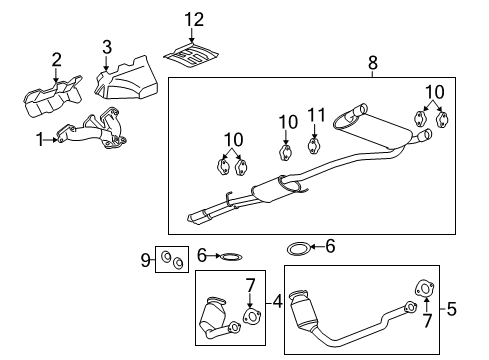 2008 Saturn Vue Exhaust Muffler (W/Resonator,Exhaust & Tail Pipe) Diagram for 25921141