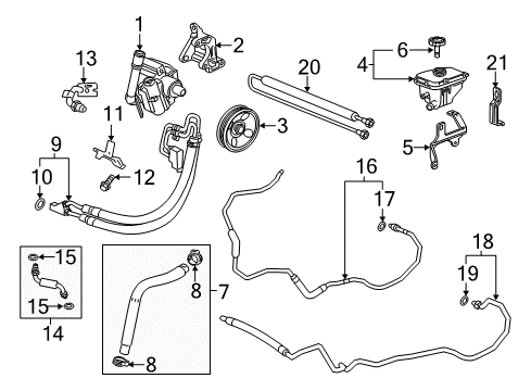 2014 Cadillac XTS Bracket Assembly, P/S Fluid Cooling Pipe Diagram for 22808465