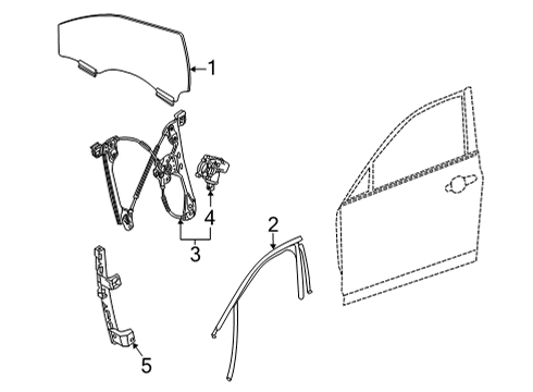 2021 Cadillac CT5 Retainer, Front S/D Wdo Chan Diagram for 84773019