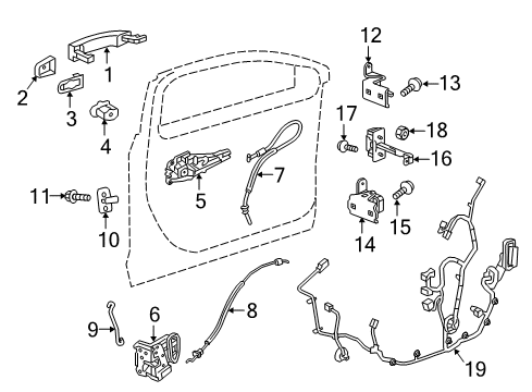 2022 Chevy Malibu Rear Door - Body & Hardware Diagram 1 - Thumbnail