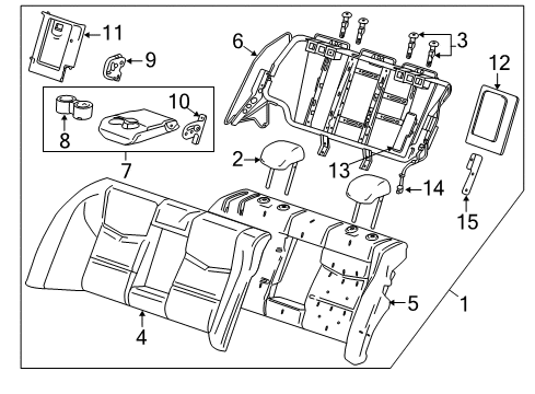 2014 Cadillac ATS Rear Seat Components Diagram