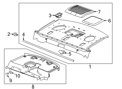 2013 Chevy Malibu Cover Assembly, Rear Window Panel Stowage Compartment *Black Diagram for 22848644