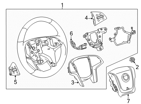 2018 Cadillac Escalade Cover, Steering Wheel Spoke *Amr Wlnt Brll Diagram for 22955986