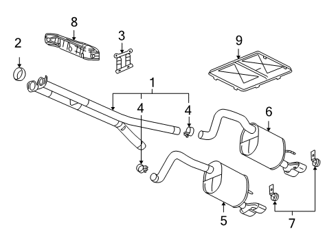 2006 Cadillac XLR Exhaust Components Diagram 1 - Thumbnail