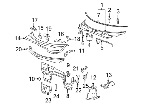 2007 Saturn Sky Cowl Diagram