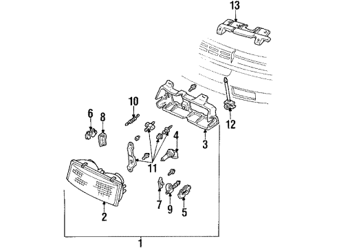 1990 Pontiac Trans Sport Bulbs Diagram