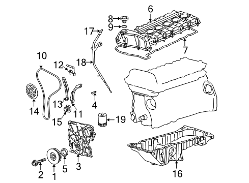 2004 GMC Envoy XUV Engine Parts & Mounts, Timing, Lubrication System Diagram 1 - Thumbnail