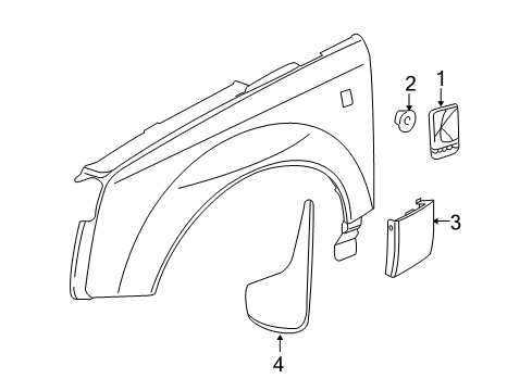 2003 Saturn Vue Exterior Trim - Fender Diagram