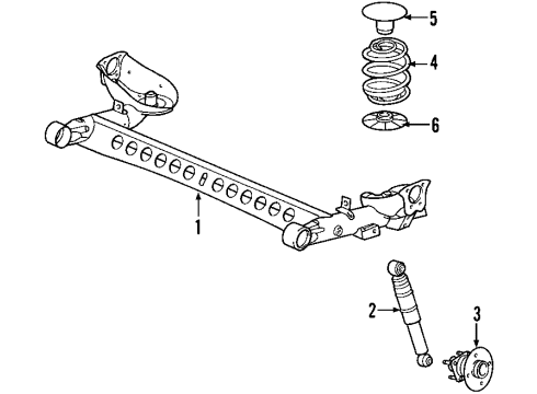 2009 Chevy HHR Rear Axle, Suspension Components Diagram