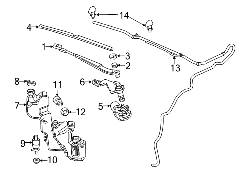 2014 Cadillac ELR Wiper & Washer Components Diagram