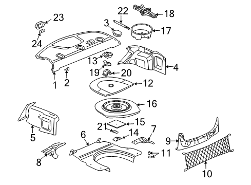 2003 Cadillac CTS Retainer Assembly, Jack Stowage Cover *Charcoal D Diagram for 14103857