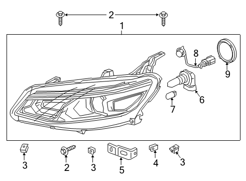 2021 Chevy Malibu Headlamp Components Diagram