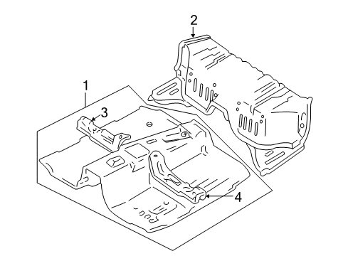 1999 Chevy Tracker Panel,Front Floor (On Esn) Diagram for 91176859