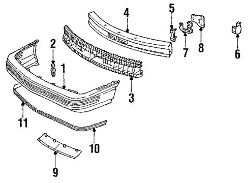 1992 Chevy Cavalier Front Bumper Diagram