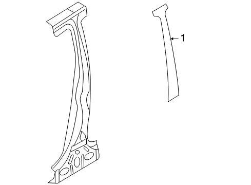 2009 Pontiac G3 Exterior Trim - Pillars, Rocker & Floor Diagram